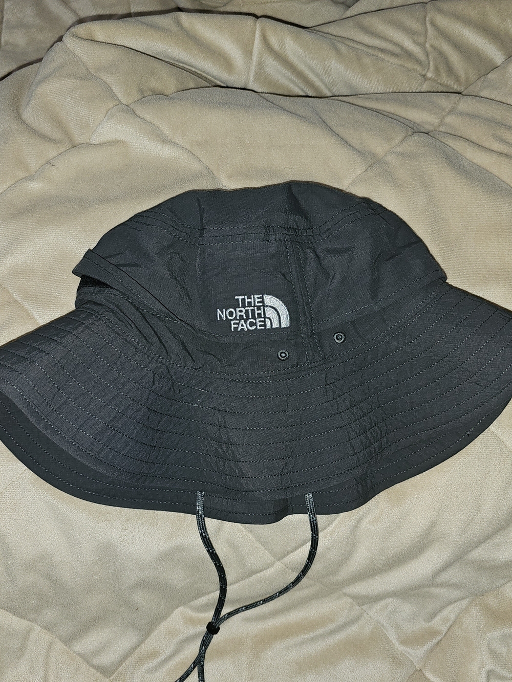 The North Face Black Boonie Sun Hat with Chin Cord
